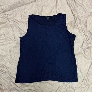 Talbots Deep Blue Lace Tank Top